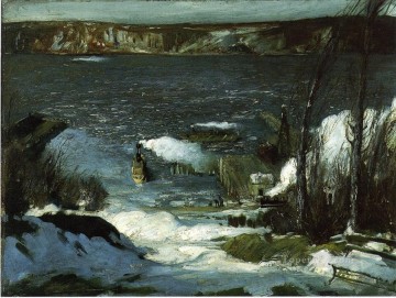 North River Realist landscape George Wesley Bellows Oil Paintings
